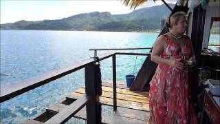 Morning boat ride to pearl farm and snorkel Raiatea French Polynesia April 2nd 2015 [upl. by Desi890]