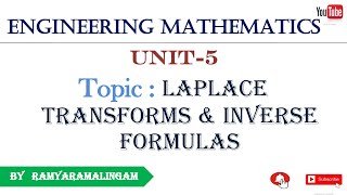 Laplace Transforms amp Inverse Laplace Transforms Basics and Formulas  in tamil [upl. by Yanetruoc]