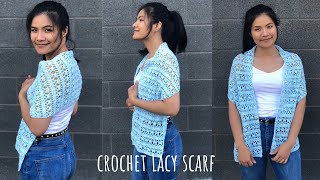 Crochet Lacy Scarf [upl. by Hsak]