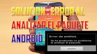 Se produjo un error durante el análisis del paquete SOLUCIÓN ANDROID [upl. by Lithea189]