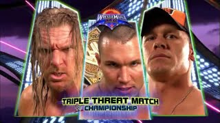 Story of Randy Orton vs Triple H vs John Cena  WrestleMania 24 [upl. by Arhez]