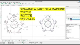 Machine Component Sketching  Librecad [upl. by Ambrogino]