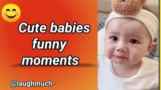 some cute babies funny moments 😂hahahahfunny laugh baby [upl. by Llerad337]