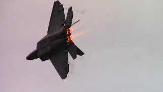 2023 F22 RAPTOR VAPOR amp AFTERBURNER quotHOUR OF POWERquot DEMO  AIRSHOW LONDON 23 SEPT 8 [upl. by Antonie]