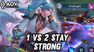 AOV  ALLAIN GAMEPLAY  1 VS 2 STAY STRONG  ARENA OF VALOR LIÊNQUÂNMOBILE ROV [upl. by Ynnig]