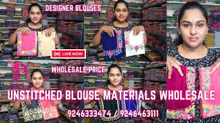 Unstitched blouse materials wholesale 💥 Designer blouses designerblouse blouse Call 9246333474 [upl. by Htederem]