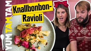 KnallbonbonRavioli  Mit Ziegenkäse amp Nüssen  yumtamtam [upl. by Faso]