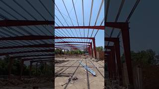 Girders installation done girders constructionlife steelstructure columns purlin [upl. by Cram]