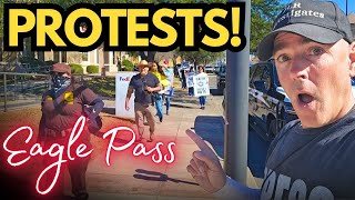 LIVE Eagle Pass Texas PROTESTERS National Guard [upl. by Anela5]