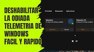 Deshabilitar la Telemetria de Windows 10 y 11 FACIL y RAPIDO [upl. by Reppart]