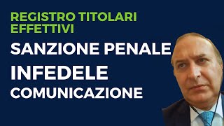 Registro titolari effettivi reclusione per linfedeltà dei dati [upl. by Narok]