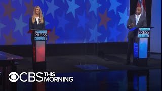 Loeffler Warnock face off at Georgia debate Ossoff debates empty lectern as Perdue declines inv… [upl. by Abernon]