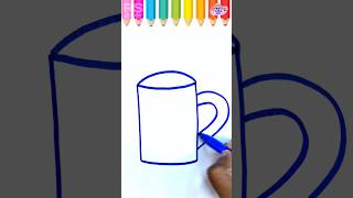 Coffee mug Drawing for kids drawing creative painting shorts youtubeshorts [upl. by Eronaele]