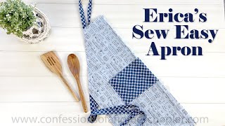 Ericas Sew Easy Adjustable Apron  TUTORIAL [upl. by Wyly293]