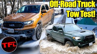 Whats the Best OffRoad Truck for Towing Tacoma vs Colorado vs Ranger vs Gladiator [upl. by Nnylyt]