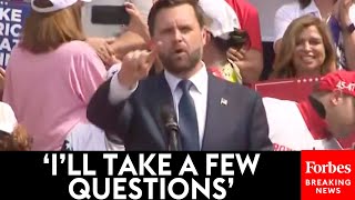 BREAKING NEWS JD Vance Takes Multiple Question From Reporters Revs Up Supporters At Georgia Rally [upl. by Nakasuji872]