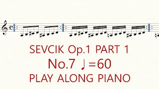 Violin Sevcik Op11 No7 Left Hand Practice Play Along Piano for Perfect Intonation ♩ 60 [upl. by Ralyks421]