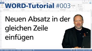 Word Neuen Absatz in der gleichen Zeile • Für 2013 2010 und 2007 • Markus Hahner® [upl. by Bubb]