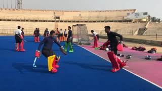 Hockey Goal Keeping Training under Olympic Champion Goal Keeper Shahid Ali Khan [upl. by Marte294]