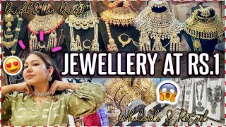 Jewellery At ₹1 Wholesale Market In Sadar Bazar  Bridal Collection amp Artificial Jewellery [upl. by Faden846]