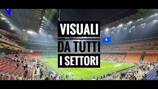 Visuale primo anello arancio laterale settore 172  fila 1  posto 3  Stadio San Siro [upl. by Klos]