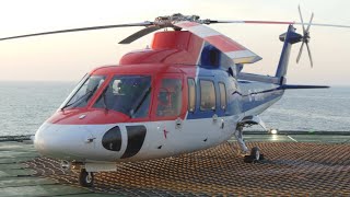 Sikorsky S76 Helicopter Offshore Landing and Shutdown [upl. by Seema]