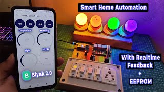 Home Automation using ESP32 amp Blynk 20 with EEPROM and Realtime feedback [upl. by Garvey153]