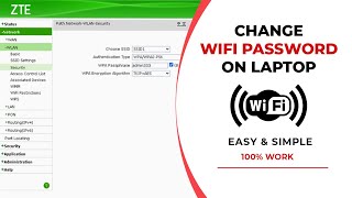 How To Change Wifi Password ZTE [upl. by Pendergast]