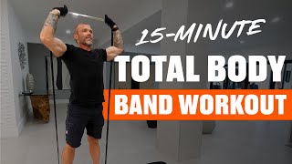 Get in Shape Anywhere 15Minute Total Body Resistance Band Workout [upl. by Akeirahs]