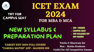 Syllabus amp Preparation Plan for ICET Exam MBA amp MCA by Vamika Maths icet campus preparation [upl. by Lyndsay368]