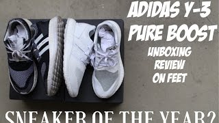 Adidas Y3 Pure Boost Unboxing Review On Feet and comparison to OG Y3 pureboost zg knit [upl. by Ellebana]