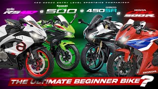 2024 Budget Sportbikes Showdown┃ Ninja 500 vs CBR500R vs RS457 vs CF Moto 450SR SS [upl. by Harness]