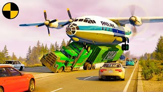 Plane Emergency Landing on Highway and other Accidents 2 😱 BeamNGDrive [upl. by Mcmullan]