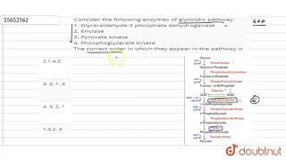 Consider the following enzymes of glycolytic pathway 1 Glyceraldehyde3 phosphate [upl. by Hegyera]