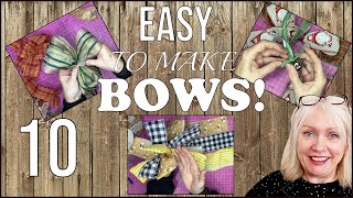 How to make 10 beautiful bows with wide or narrow ribbon Easy bows that anyone can make [upl. by Yecak]