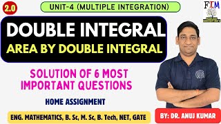 DOUBLE INTGRAL  AREA BY DOUBLE INTGRATION  DOUBLE INTEGRATION EXAMPLES  ENGINEERING MATHEMATICS [upl. by Catherin]