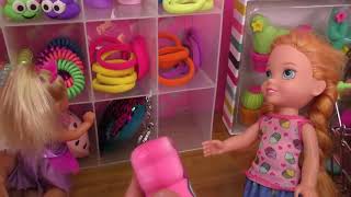 Shopping  Elsa and Anna toddlers buy from Claires store  Barbie [upl. by Smail381]