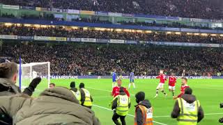 Jadon Sancho Goal amp Crowd Celebrations  Chelsea v Man Utd  28112021 [upl. by Sirtaeb677]