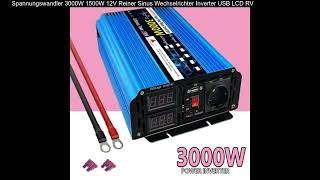 Spannungswandler 3000W 1500W 12V Reiner Sinus Wechselrichter Inverter USB LCD RV [upl. by Aramoy]