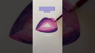 How to draw glossy lip Tutorial shorts [upl. by Beltran]