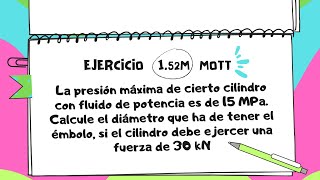 Ejercicio 152M Mott mecánica de fluidos  La presión máxima de cierto cilindro [upl. by Ayekat]