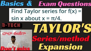 Taylors series expansiontaylor theoremwrite the taylor series for fxsinx btechmaths btech [upl. by Sulrac]