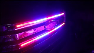 XRIDONSEN 2in1 30 inch 360 LED Red Blue Police Grill Lights for Trucks Pickup Vehicles [upl. by Kcirddet]