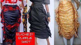 Stylish BUTTERFLY RUCHED SKIRT Tutorial  RUCHED RUFFLE SKIRT [upl. by Weigle620]