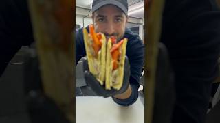 Piada with porchetta caciocavallo and grilled pepper  streetfood italianfood foodie [upl. by Willy]