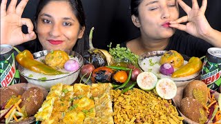 Eating😋Challenge PakhalaPantaBhat with Aloo Bharta OmeletteEgg 🥚Devil Namkeen Brinjal Bharta😋 [upl. by Akem506]