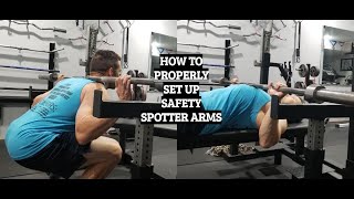 How To Adjust The Safety Spotter Arms Properly On Bench Press And Squats [upl. by Daj]