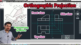 Orthographic projection in autocad Engineering Graphics  Engineering drawing in AutoCAD Mech20 Tech [upl. by Bornstein]