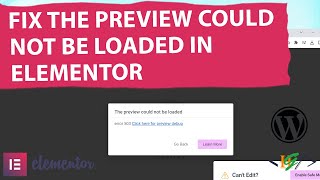 How to Fix The Preview Could Not Be Loaded in Elementor WordPress  Error 503 [upl. by Benilda]