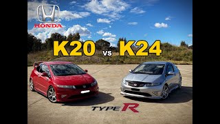 Honda FN2 Type R Battle K20 vs K24 [upl. by Ydneh]